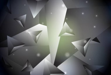 Koyu yeşil vektör düşük polimerli doku. Gradyanı olan zarif parlak çokgen çizimi. Cep telefonunun arka planının şablonu.