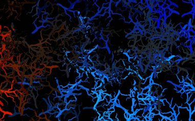 Koyu mavi, sarı vektör karalama desenli dallar, yapraklar. Yapraklar ve dallarla gösterişli soyut çizimler. İş tasarımınız için yepyeni bir tarz.