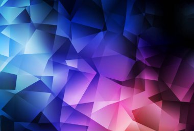 Koyu mavi, kırmızı vektör düşük poli düzeni. Gradyanı olan zarif parlak çokgen çizimi. İş tasarımınız için yepyeni bir tarz.