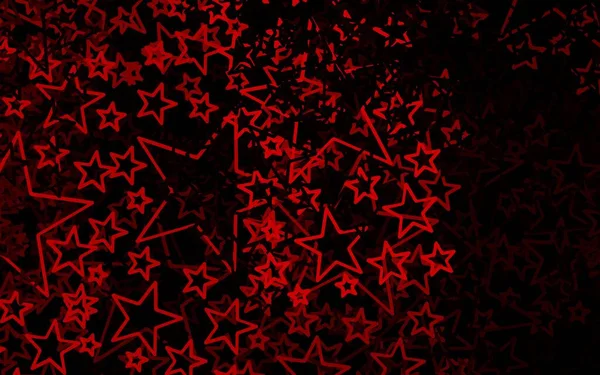 Pola Vektor Merah Gelap Dengan Bintang Natal Ilustrasi Berwarna Cerah - Stok Vektor