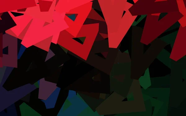 Ciemnozielony Czerwony Wzór Wektora Wielokątnym Stylem Trójkąty Abstrakcyjnym Tle Kolorowym — Wektor stockowy