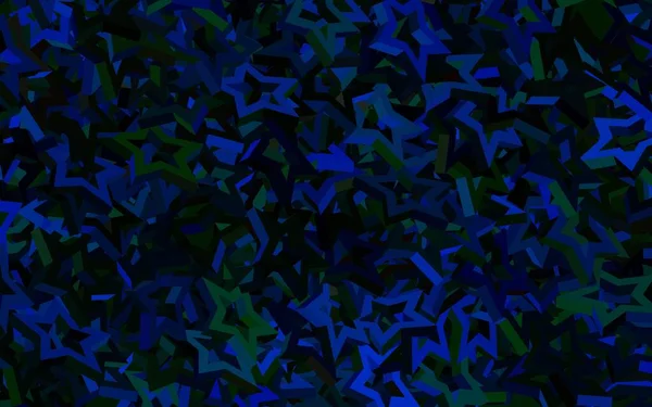 Koyu mavi, güzel yıldızlı yeşil vektör dokusu. Bulanık arkaplanda gradyanı olan yıldızlar. Kozmik arkaplanlar için şablon.