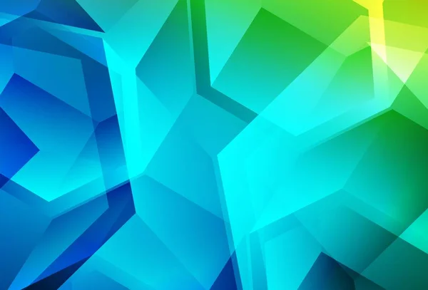 Світло Блакитний Зелений Векторний Фон Трикутниками Прямокутниками Ілюстрація Набором Різнокольорових — стоковий вектор