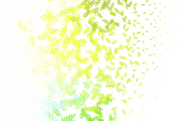 浅绿色 黄色矢量雅致的墙纸与树叶 带有渐变的模糊抽象背景上的叶子 壁纸设计的新纹理 — 图库矢量图片