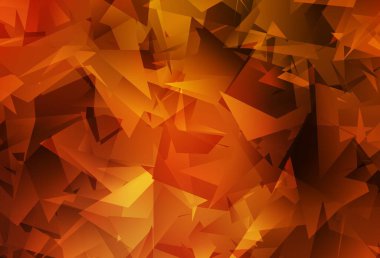 Koyu Turuncu Vektör Çokgen arkaplanı. Üçgenli modern soyut çizim. İş tasarımınız için yepyeni bir tarz.