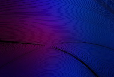 Koyu pembe, bükülmüş çizgileri olan mavi vektör arkaplan. Soyut tarzda gradyan çizgilerle akıllı illüstrasyon. Markan için yeni kompozisyon.