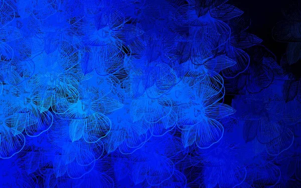 Темно Синий Векторный Фон Цветами Творческая Иллюстрация Размытом Стиле Цветами — стоковый вектор
