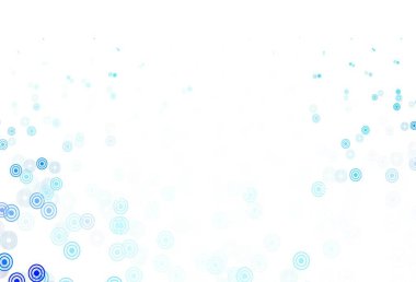 Çember şekilli açık mavi vektör düzeni. Bulanık yağmur damlaları olan soyut bir çizim. Reklamlar, broşürler için desen.