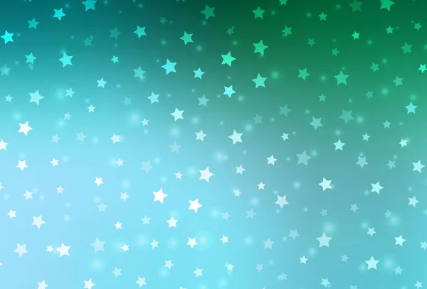 Light Green Vector Layout Bright Snowflakes Stars Colorful Snowflakes Gradient — Vetor de Stock