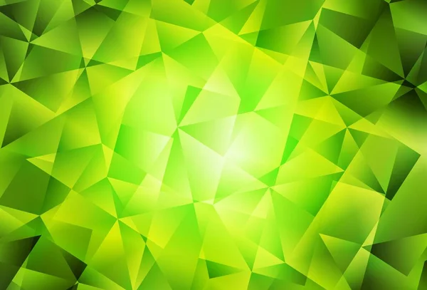 Hellgrüne Gelbe Vektor Abstrakte Polygonale Vorlage Leuchtende Polygonale Illustration Die — Stockvektor