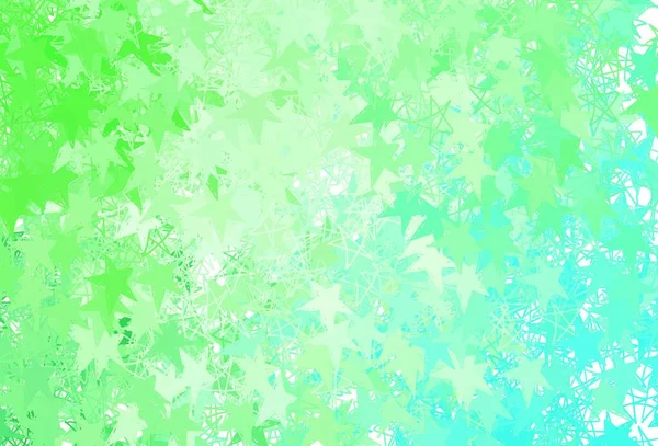 Light Green Vector Texture Beautiful Stars Stars Blurred Abstract Background — Stockvektor