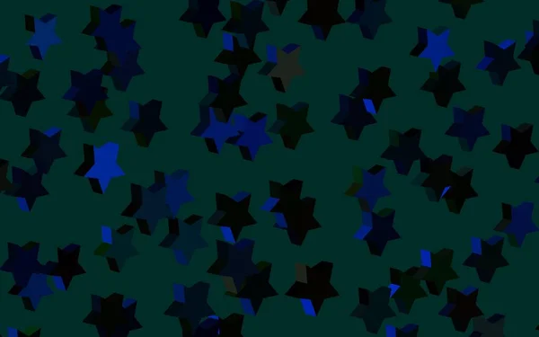 Bleu Foncé Agencement Vectoriel Vert Avec Étoiles Brillantes Illustration Abstraite — Image vectorielle