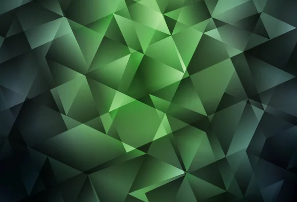Dark Green Vector Shining Triangular Layout Colorful Abstract Illustration Triangles —  Vetores de Stock