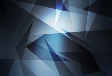 Koyu mavi üçgenli vektör arkaplanı. Üçgen şekilli ışıltılı soyut çizimler. Web siteniz için basit tasarım.
