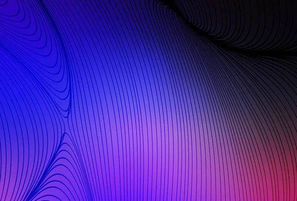 Dunkelrosa Blauer Vektorhintergrund Mit Geschwungenen Linien Glitzernde Abstrakte Illustration Mit — Stockvektor