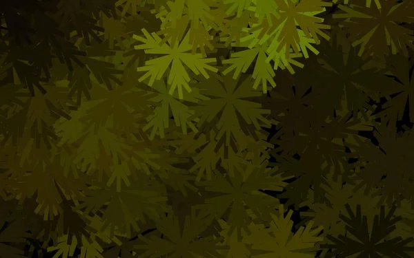 Темно Зеленый Желтый Вектор Обратная Сторона Цветами Красочная Иллюстрация Цветами — стоковый вектор