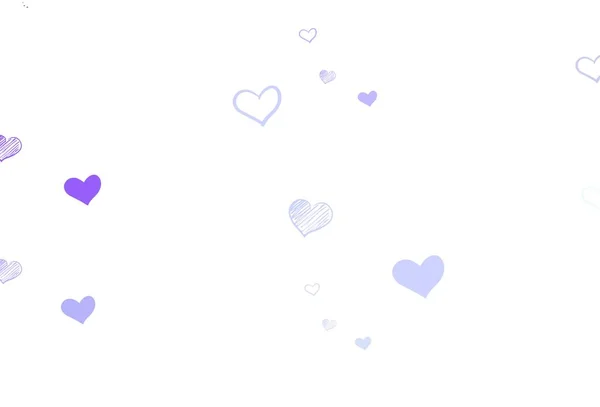 Light Purple Vector Background Hearts Illustration Shapes Gradient Hearts Blur — Stock Vector