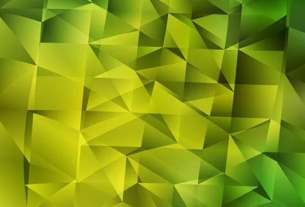 Ljusgrön Gul Vektor Bakgrund Med Linjer Trianglar Dekorativ Design Abstrakt — Stock vektor