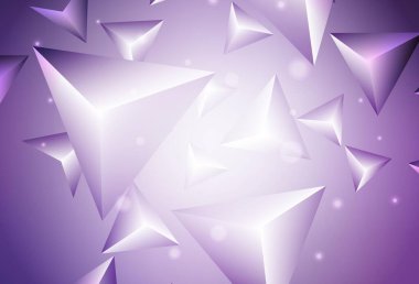 Üçgen biçiminde açık mor vektör dokusu. Üçgenli soyut gradyan çizimi. Bir cep telefonu için arka plan.