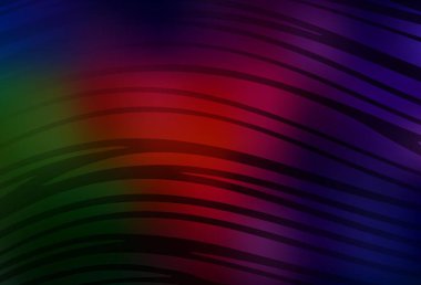 Koyu yeşil, kıvrık çizgileri olan kırmızı vektör deseni. Basit eğri biçiminde parlak renkli bir illüstrasyon. Posterler ve afişler için iş tasarımı.