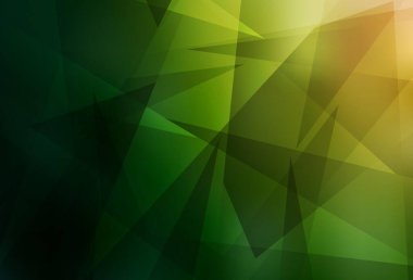 Koyu yeşil, kırmızı arkaplanda çizgiler ve üçgenler var. Üçgenli soyut gradyan çizimi. Web siteniz için basit tasarım.