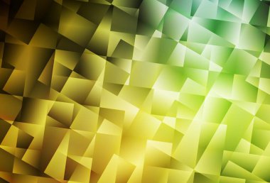 Koyu yeşil, sarı vektör üçgen arkaplan. Çokgen tarzda tamamen yeni bir renk çizimi. Arkaplanlarınız için desenli desen.