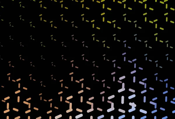 Tmavě Modrá Žlutá Vektorová Textura Barevnými Liniemi Čáry Rozmazaném Abstraktním — Stockový vektor