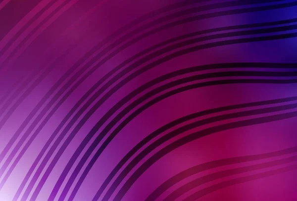 Donkerpaars Roze Vectorachtergrond Met Gebogen Lijnen Glitter Abstracte Illustratie Met — Stockvector