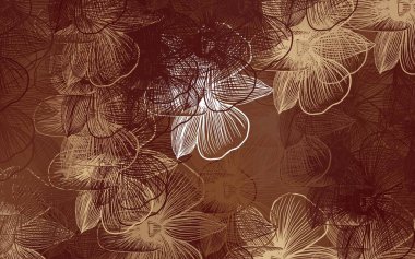 Açık Kırmızı, çiçekli sarı vektör karalama düzeni. Renkli, soyut karalama çiçekleri olan bir resim. Web ve broşürler için elle boyanmış tasarım.