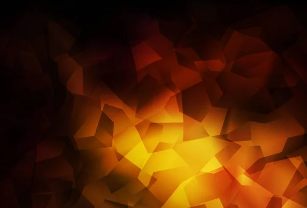 ダークオレンジベクトル多角形パターン 三角形で構成される多角形のイラストを輝いています あなたのビジネスのための最高の三角デザイン — ストックベクタ