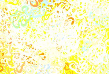 Açık yeşil, kaotik şekilli sarı vektör şablonu. Rastgele şekillerle soyut tarzda dekoratif tasarım. İşiniz için en iyi akıllı tasarım.