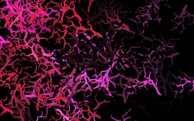 Koyu pembe vektör, yapraklı, dallı soyut bir arkaplan. Soyut şablona karalamalar çizilmiş bir resim. Marka kitabınız için yeni şablon.