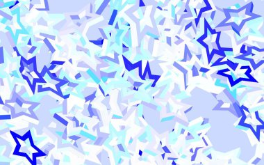 Açık Pembe, küçük ve büyük yıldızlı Mavi vektör arkaplanı. Bulanık dekoratif dizayn yıldızlı basit bir stilde. Reklamınız, posteriniz, afişiniz için en iyi tasarım.