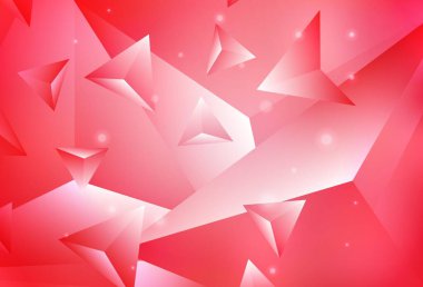 Açık Kırmızı Vektör soyut mozaik arkaplan. Gradyanı olan üçgen geometrik örnek. İşiniz için yepyeni bir tasarım..