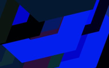 Koyu mavi vektör şablonu altıgen biçiminde. Altıgenli soyut bir tasarım. İniş sayfaları için desen.