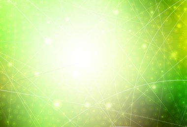 Açık yeşil, tekrarlanan çubukları ile sarı vektör şablonu. Soyut şablon çizgileri ile renkli parlayan illüstrasyon. İş reklamınız için akıllı tasarım.