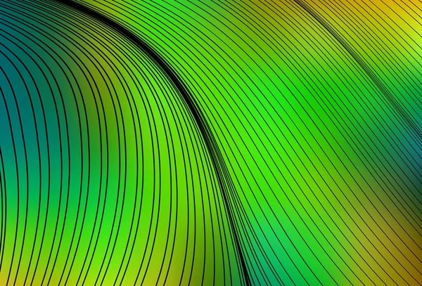 Світло Зелена Жовта Векторна Текстура Вигнутими Лініями Зразок Різнокольоровими Лініями — стоковий вектор