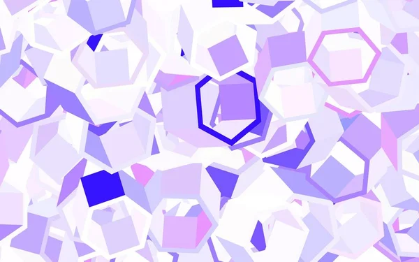 Light Purple Vector Template Hexagonal Style Colorful Hexagons Blur Backdrop — Wektor stockowy