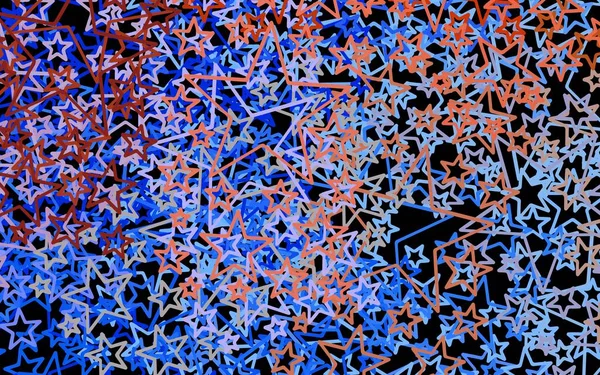 Bleu Foncé Fond Vectoriel Rouge Avec Des Étoiles Colorées Illustration — Image vectorielle
