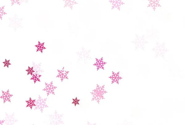 Light Pink Vector Template Ice Snowflakes Stars Gradient Colorful Illustration — стоковый вектор