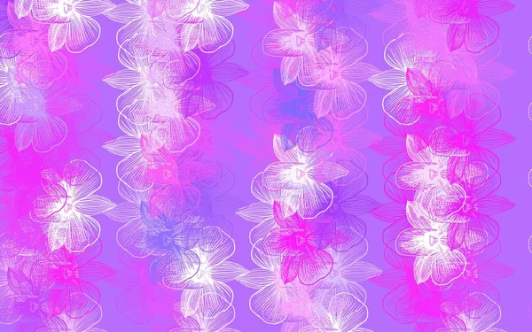 Light Purple Pink Vector Elegant Template Flowers Illustration Colorful Abstract — стоковый вектор