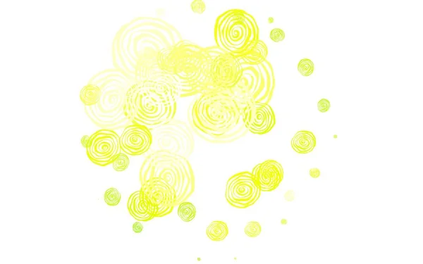 Verde Claro Patrón Natural Vector Amarillo Con Rosas Ilustración Colores — Vector de stock