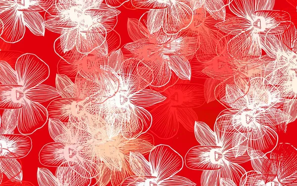 Plantilla Garabato Vectorial Rojo Claro Con Flores Flores Estilo Natural — Archivo Imágenes Vectoriales