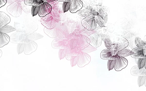 Fond Abstrait Vecteur Rose Clair Avec Des Fleurs Illustration Avec — Image vectorielle