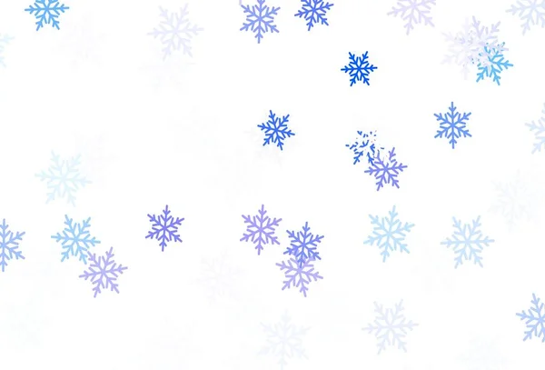 Rosa Claro Fundo Vetor Azul Com Flocos Neve Xmas Estrelas — Vetor de Stock