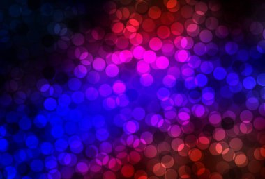 Koyu mavi, diskli kırmızı vektör dokusu. Doğa tarzında bulanık halkaları olan güzel renkli çizimler. Reklamlar, broşürler için desen.