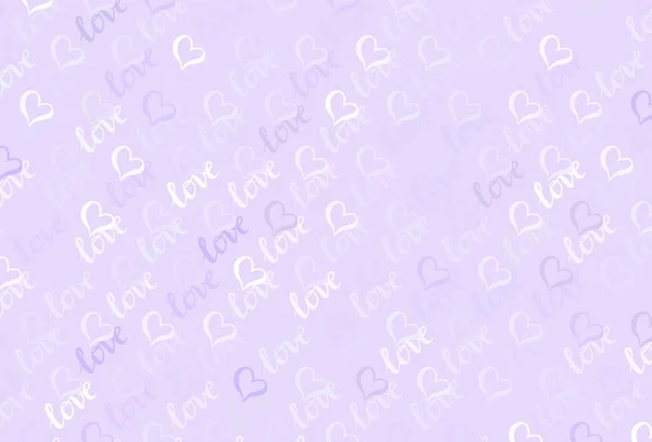Light Purple Vektor Hintergrund Mit Herzen Schöne Herzen Feier Stil — Stockvektor
