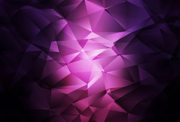 Dark Pink Vector Gradient Triangles Texture Shining Colorful Illustration Triangles — Stockvektor