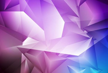 Açık pembe, kristalli mavi vektör şablonu, üçgenler. Soyut üçgenli dekoratif tasarım. Bir cep telefonu için arka plan.