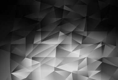 Koyu gri vektör arka planı, çokgen tarzda. Soyut üçgenli dekoratif tasarım. Bir cep telefonu için arka plan.